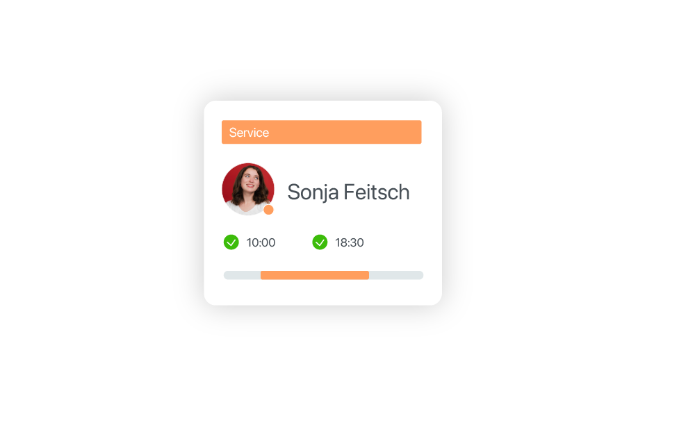 Illustration mit Personalinformationen und Arbeitszeiten