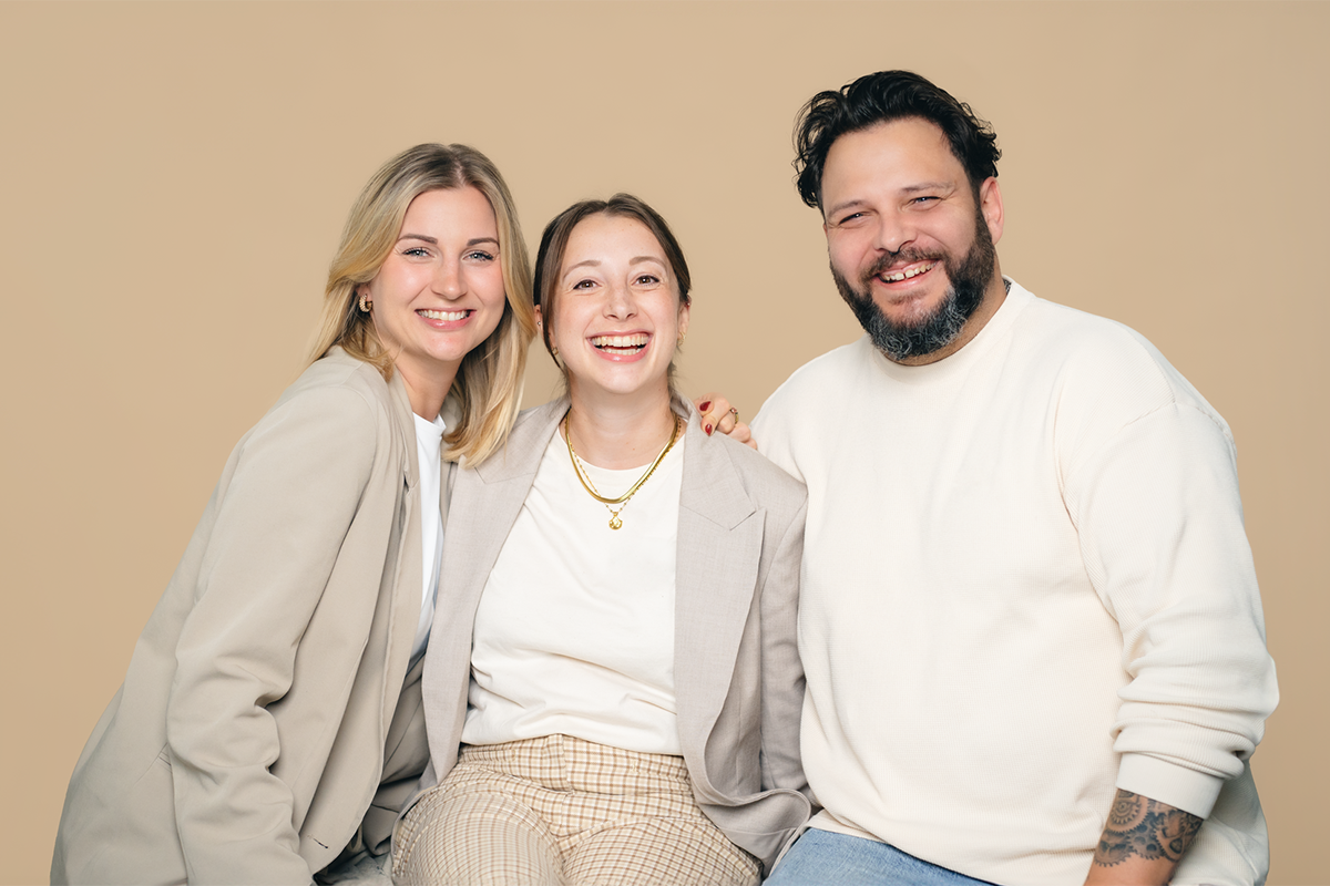 Nina, Alexandra und Florian vom e2n Key Account Management" title="kam