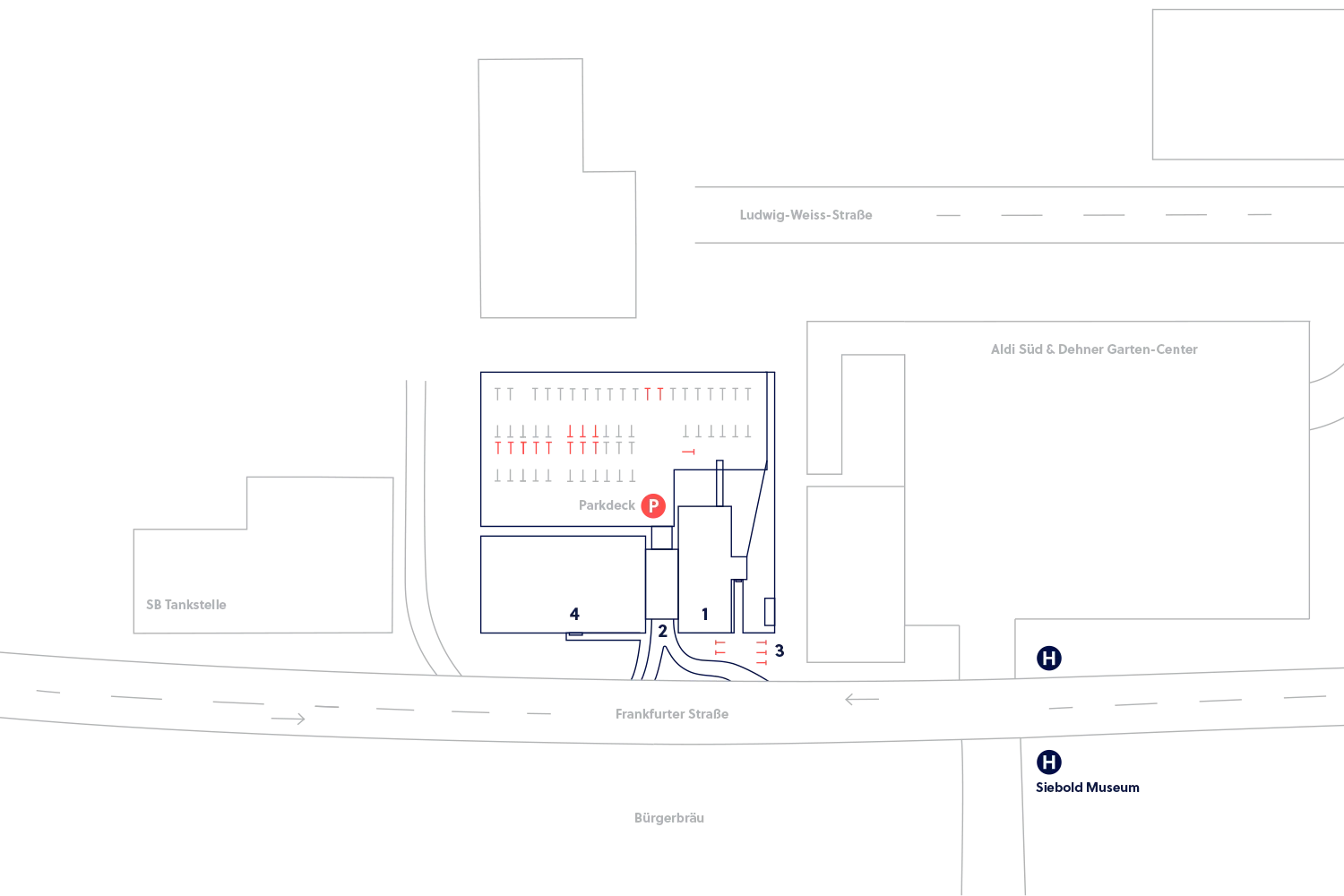 Anfahrtsskizze Frankfurter Straße 96