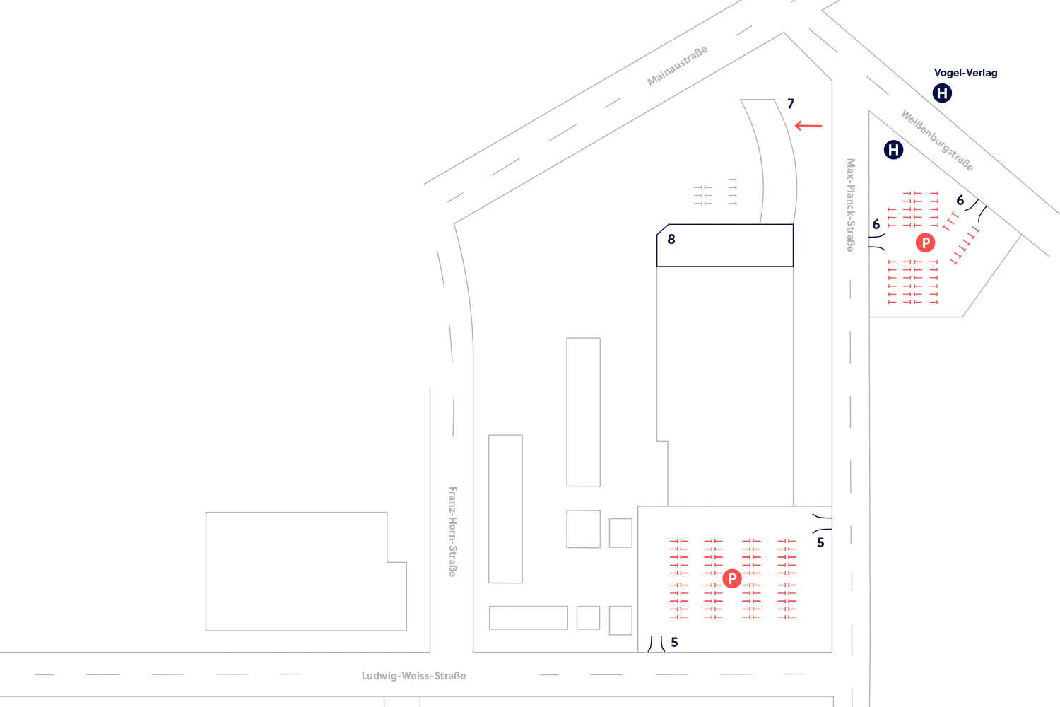 Anfahrt Max-Planck-Straße 7/9
